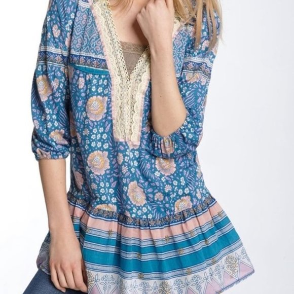 Free People Sweet Poland Boho Peasant Tunic Top XS - Picture 2 of 16